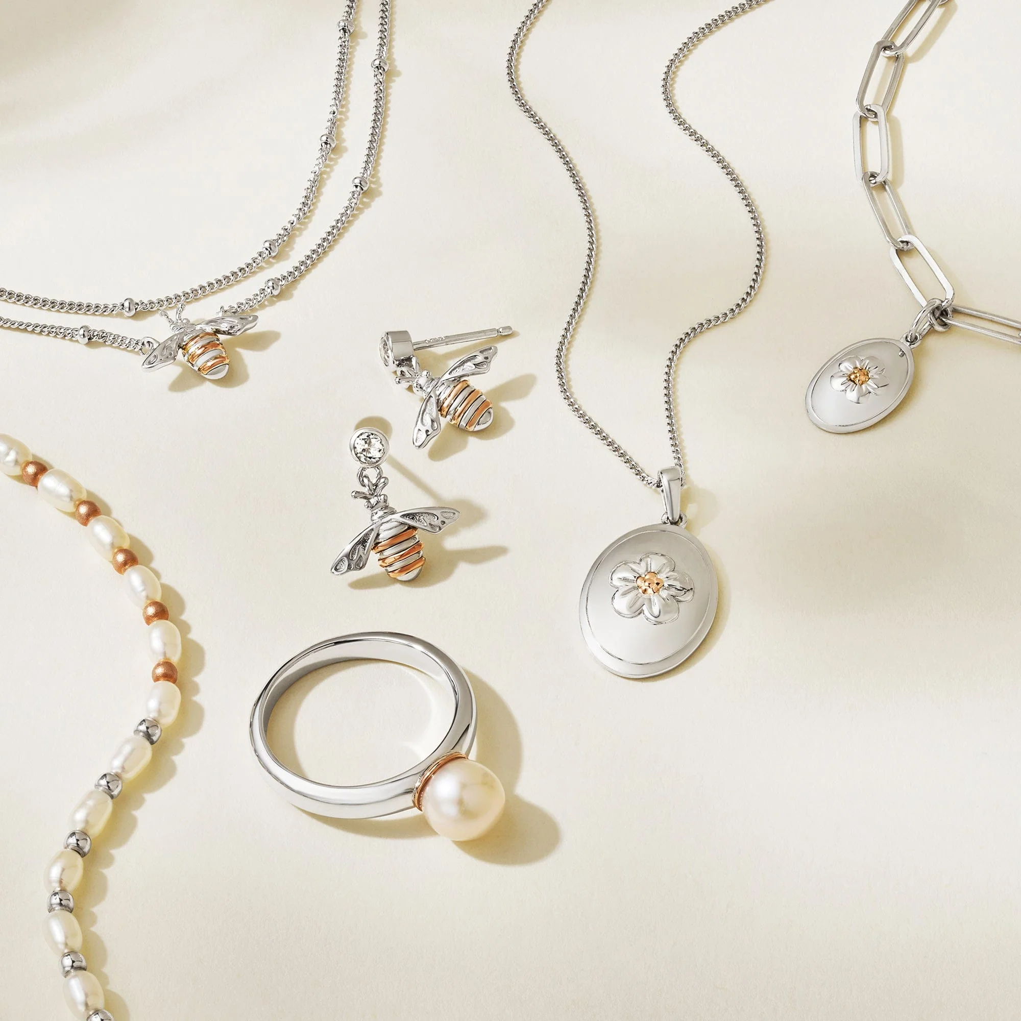 Nature's Wonder Sterling Silver Beachcomber Bracelet with Pearls - Image 3