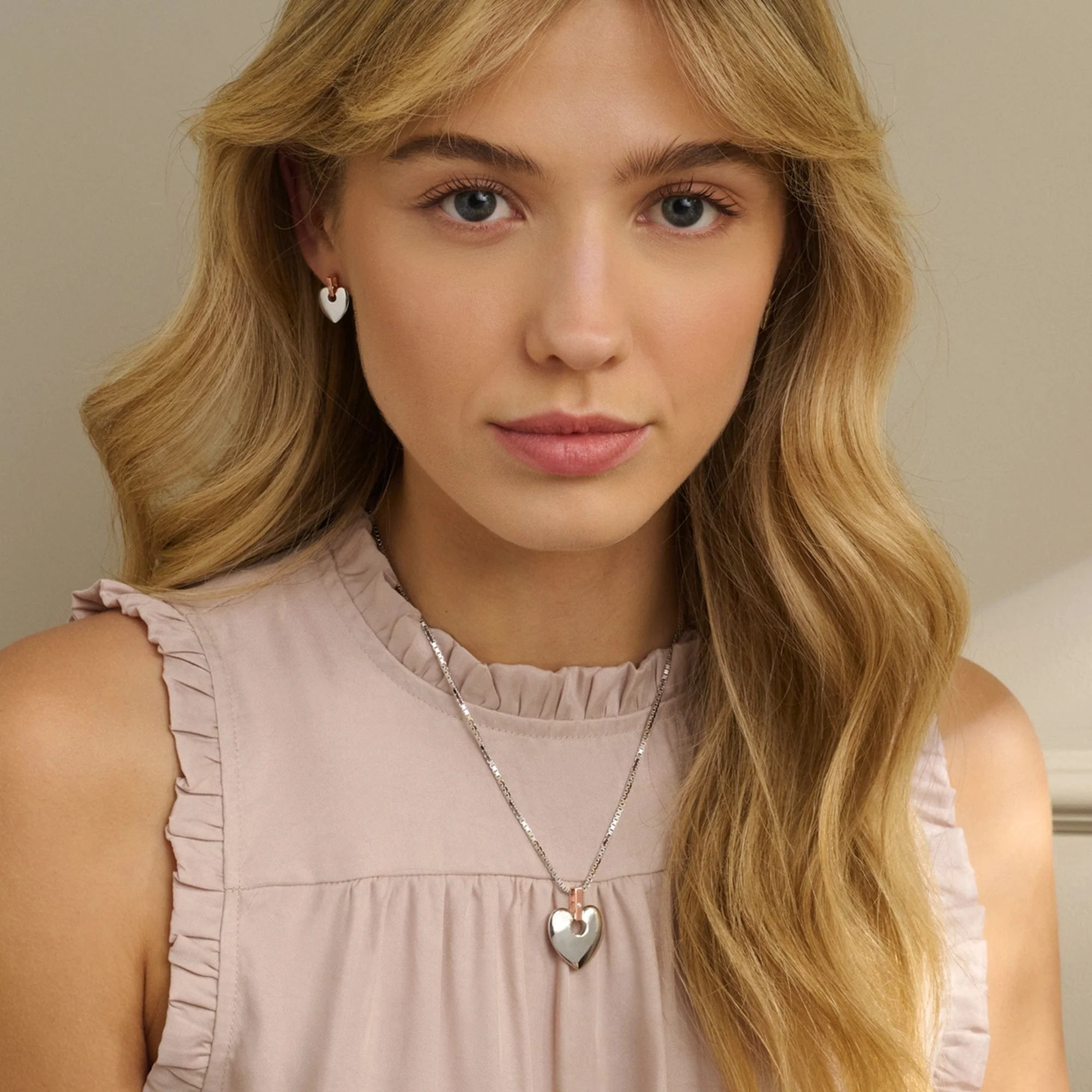 Cariad® Sterling Silver Big Heart Pendant with Diamond - Image 2