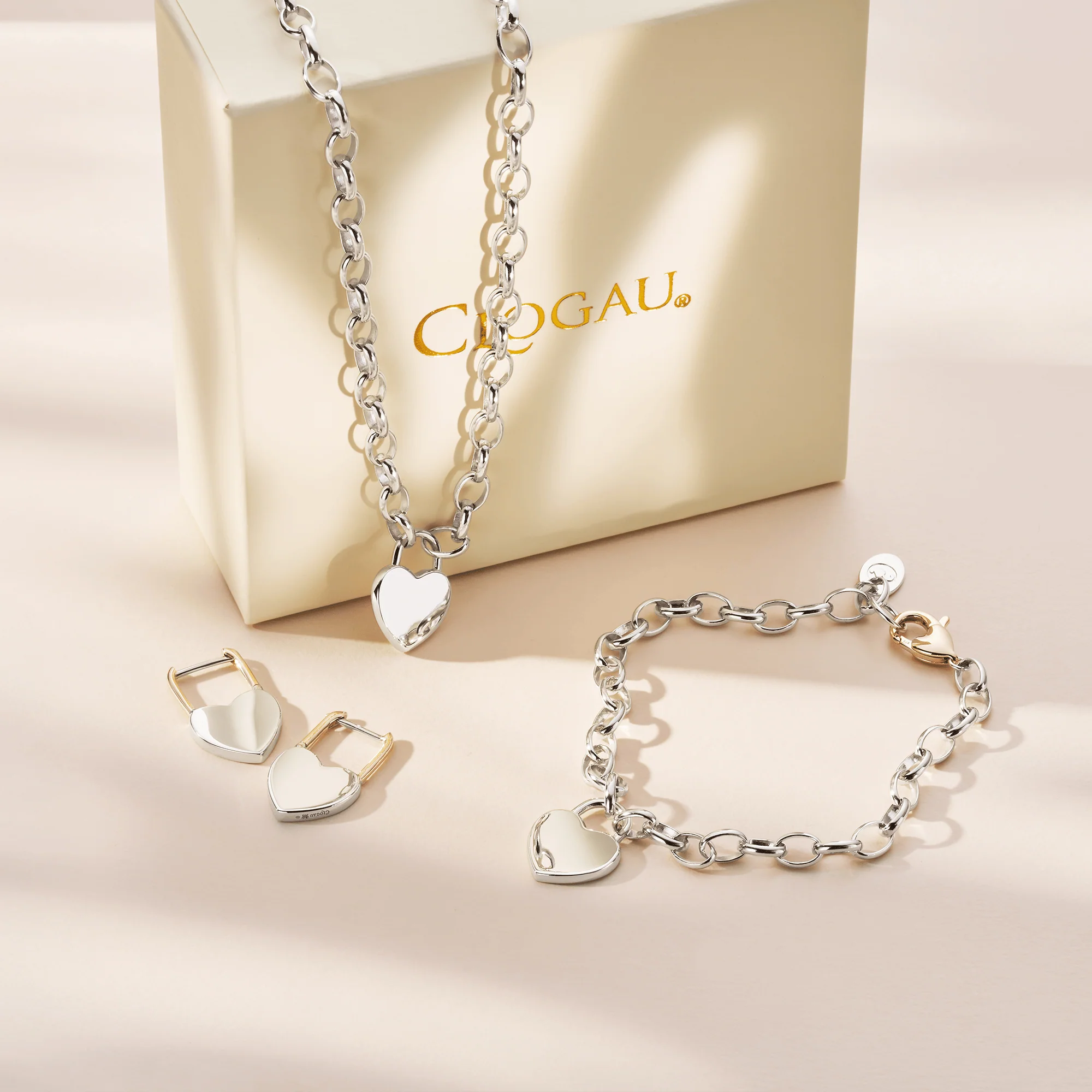 Cariad® Sterling Silver Padlock Hoop Earrings - Image 2