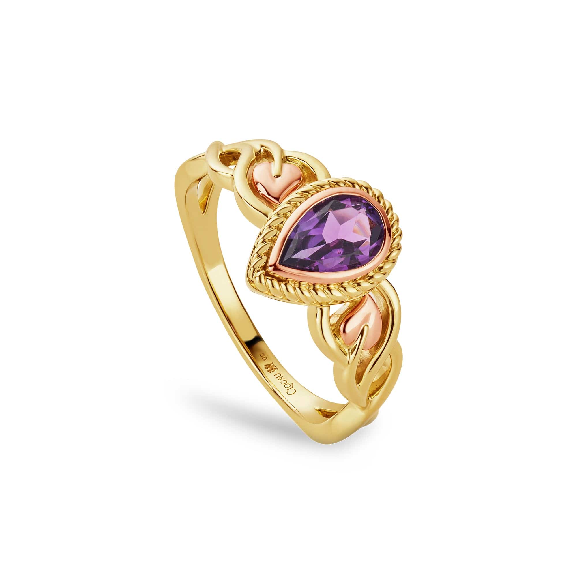Royal Clogau® 9ct Solid Gold Delphinium Ring with Amethyst