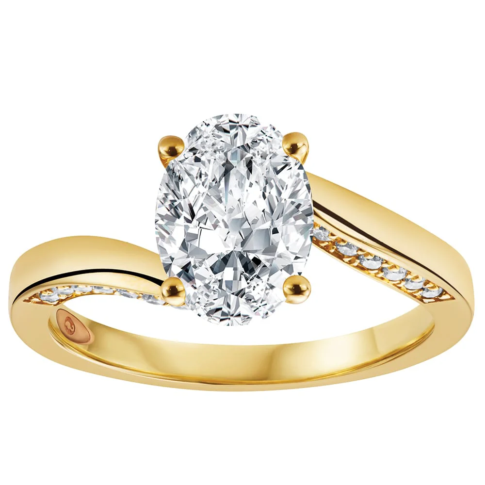 Forever Fairytale (K) - 9K Yellow with 9K Rose Gold - 2 carat, Lab Grown Diamond, Oval Cut