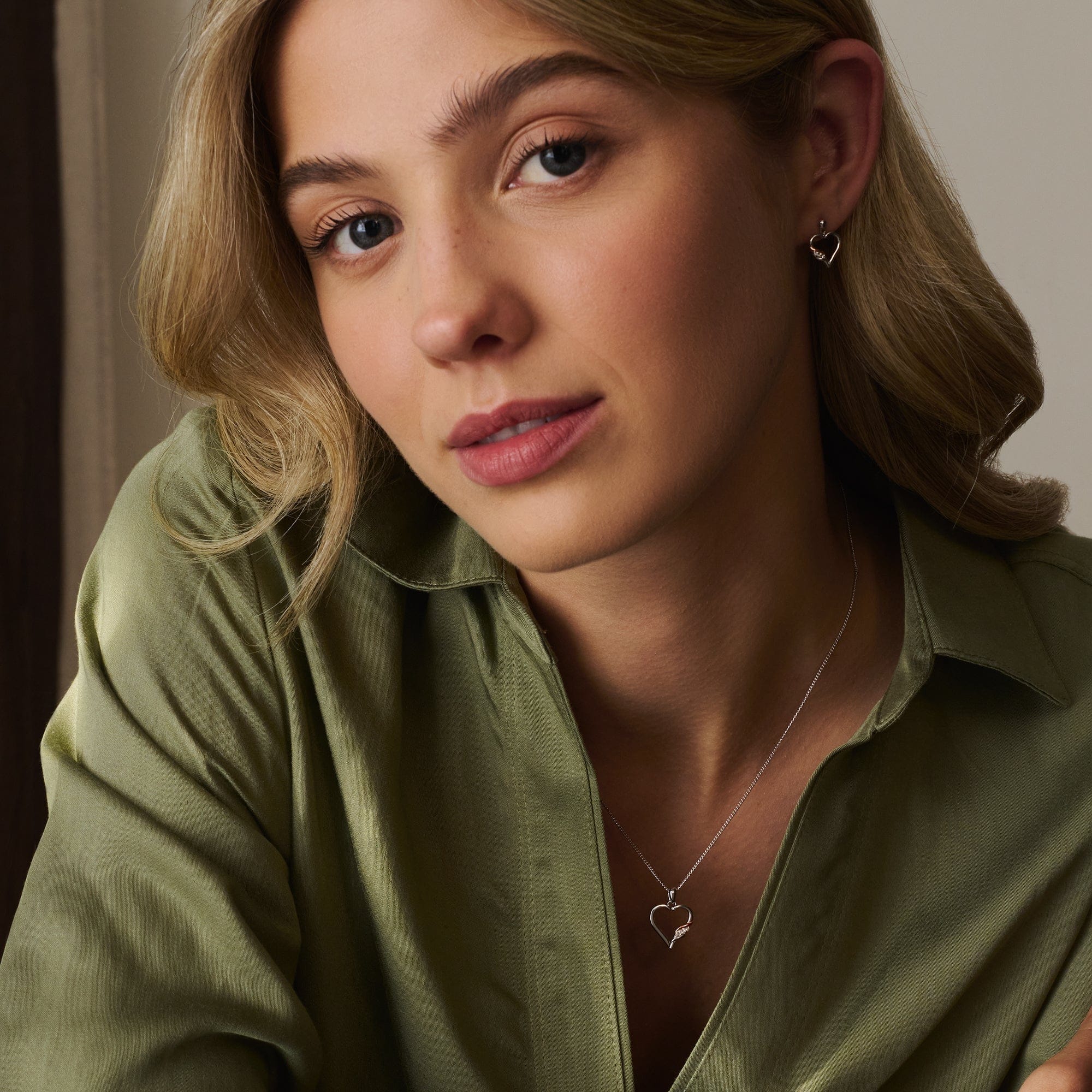 Past Present Future® Sterling Silver Heart Earrings with Topaz - Image 3
