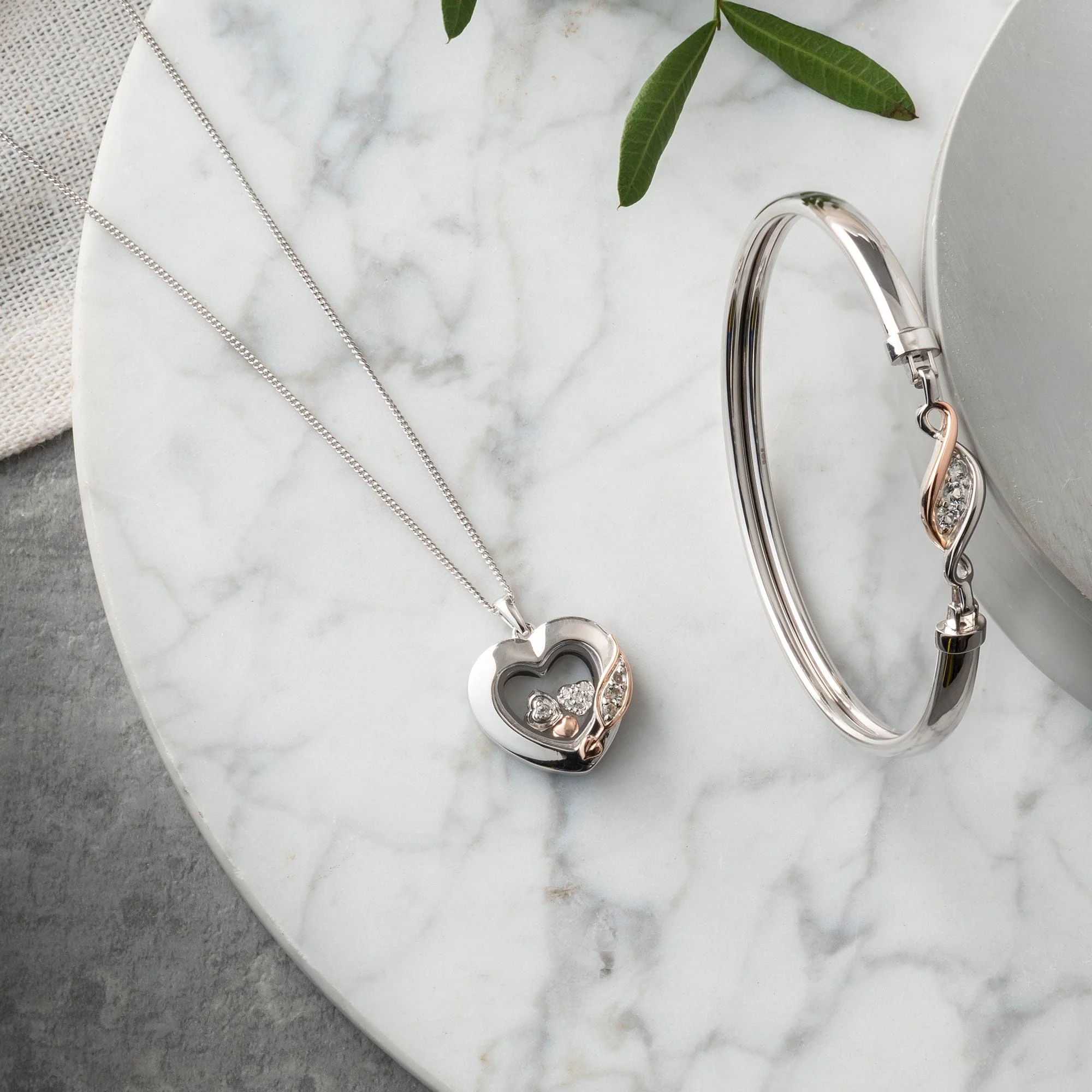 Past Present Future® Sterling Silver Heart Inner Charm Pendant with Topaz - Image 3