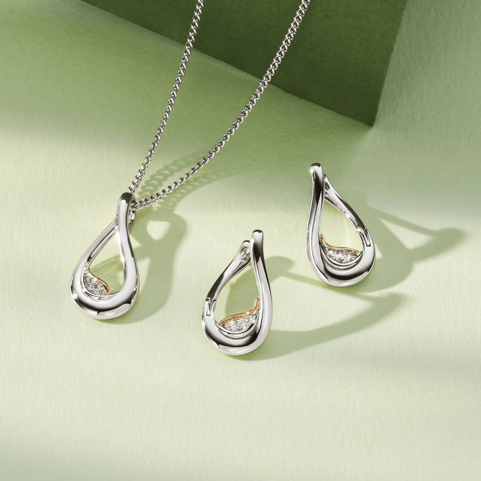 Past Present Future® Sterling Silver Twist Hoop Earrings with Topaz - Image 3